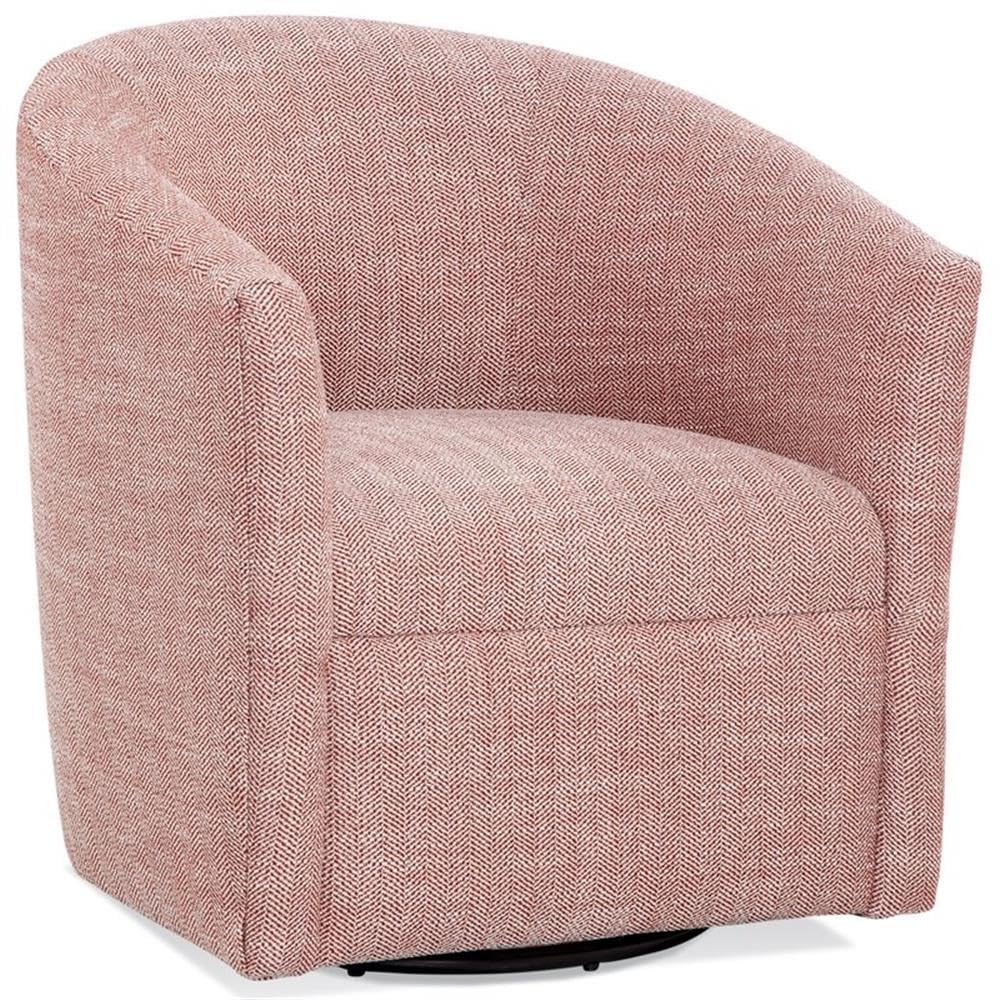 Comfort Pointe Lynton Henna Brick Red Fabric Swivel Accent Chair