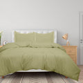 Royale Linens Sage Green Duvet Cover Queen Size - 3 Piece Bedding Comforter Covers - Zipper Closure - 1 Queen Duvet Cover 90X90