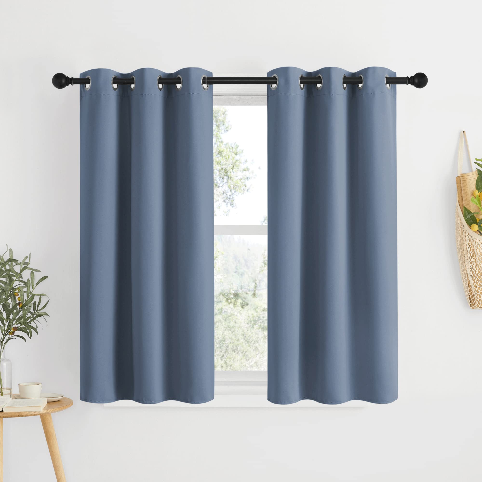 Nicetown Kitchen Curtains Small Window Curtains & Drapes, Thermal Insulated Solid Grommet Curtain Panels For Cupboard, Loft, Caf