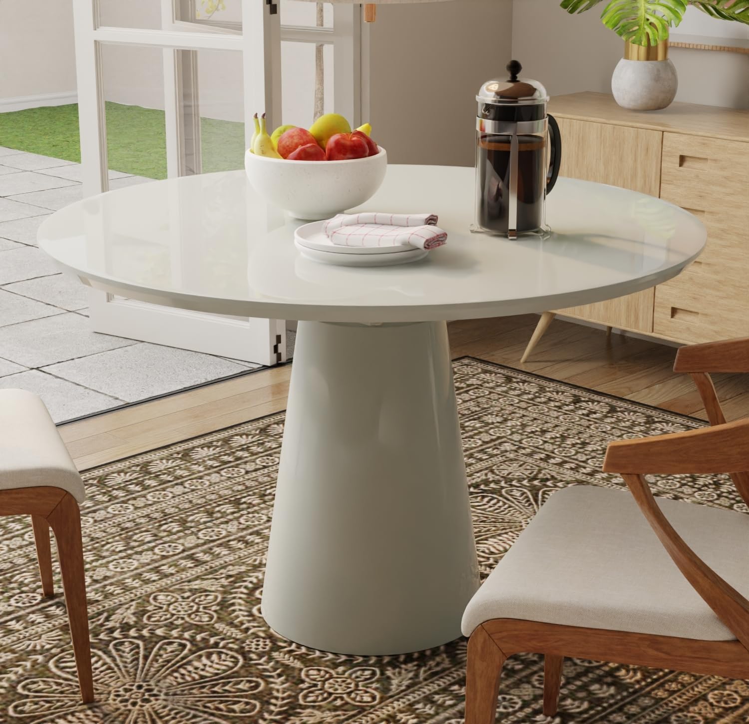 Neos Modern Furniture T335WH-42 Dining Table, White