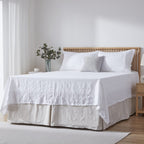 Simple&Opulence Premium Linen Bed Skirt Basic Style 18 inch Tailored Drop Dust Proof Easy Fit Breathable (18'' Basic-Linen, King