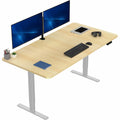 VIVO Electric 71 x 36 in Standing Desk, Memory Height Adjustment, 1B Series, Holds 220 lbs, Light Wood Top Gray Frame, DESK-KIT-