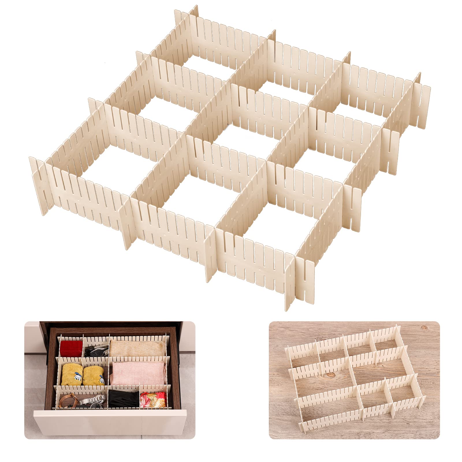 Ciireeh Drawer Dividers OffWhite