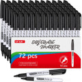 Sfaih Fine Tip Dry Erase Markers - 72 Pack Black Whiteboard Erasable Markers Bulk For Kids Adults, Ideal For Classroom School Of