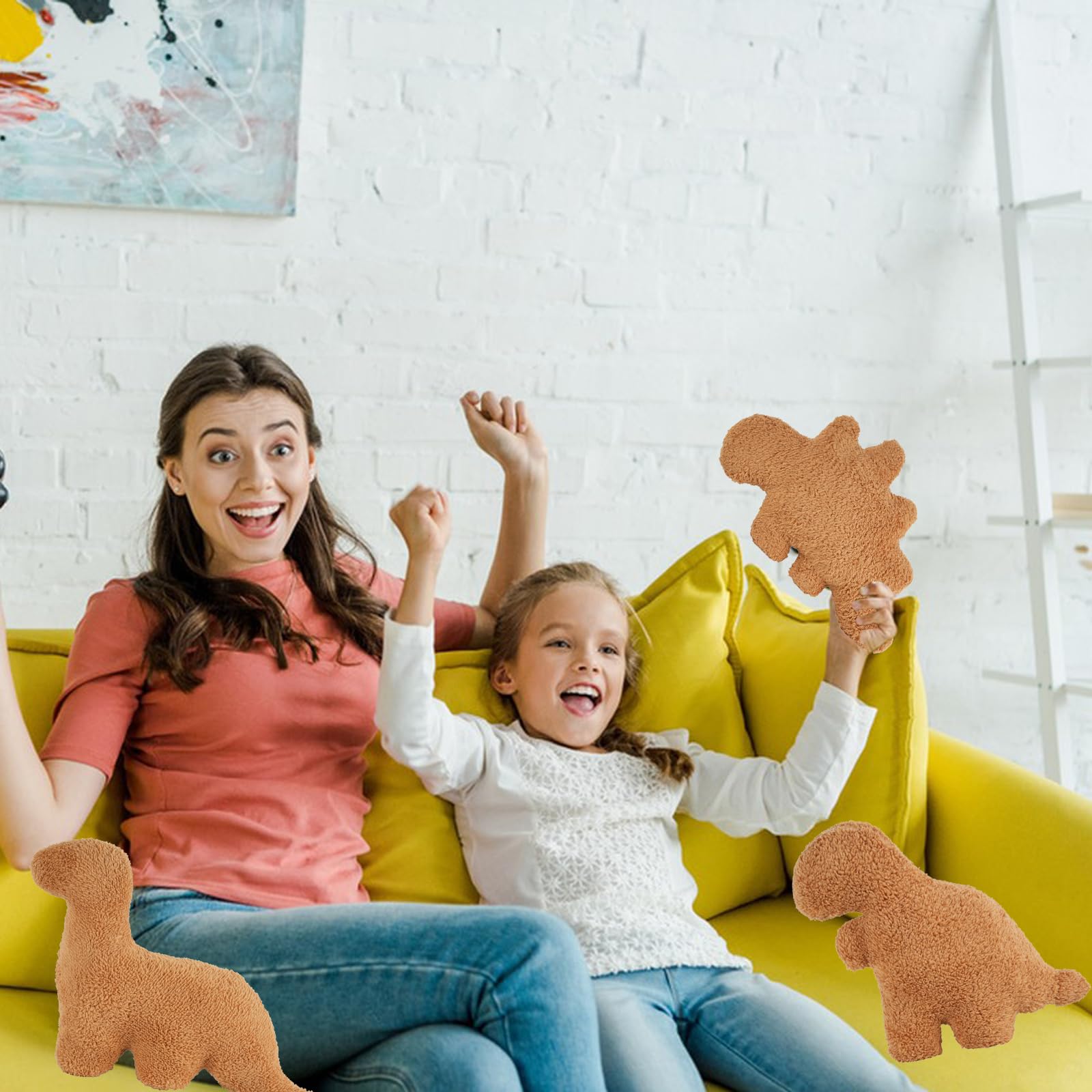 Tvvpgg Dino Nugget Plush,5 Pcs Dino Nugget Pillow Stuffed Toy, Funny Dino Chicken Nuggets Pillow Gifts For Kids Adults Girlfrien