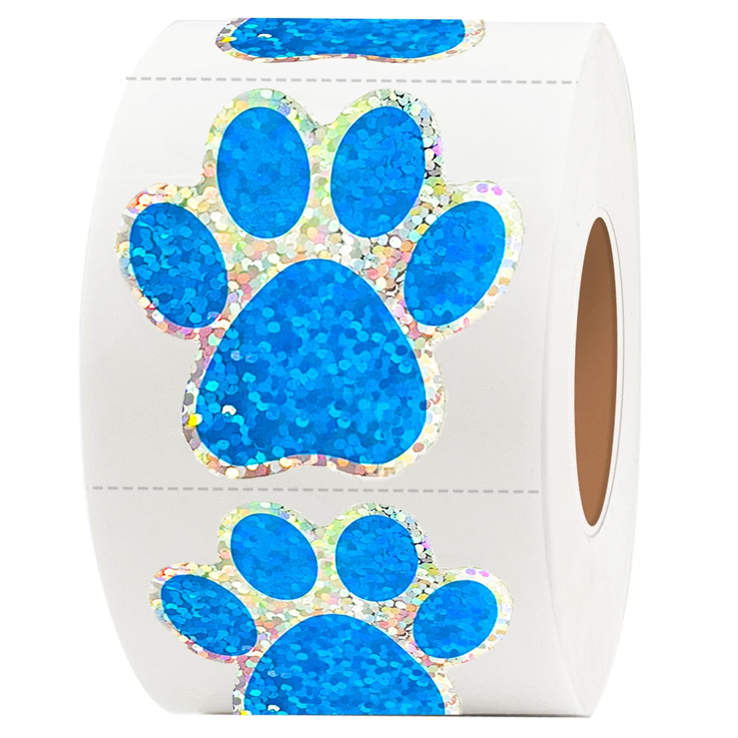 Yeachlaing Paw Print Stickers,1.5 ' Holographic Shiny Bear Paw Print Stickers,Dog Puppy Paw Stickers Bear Paw Stickers With Per