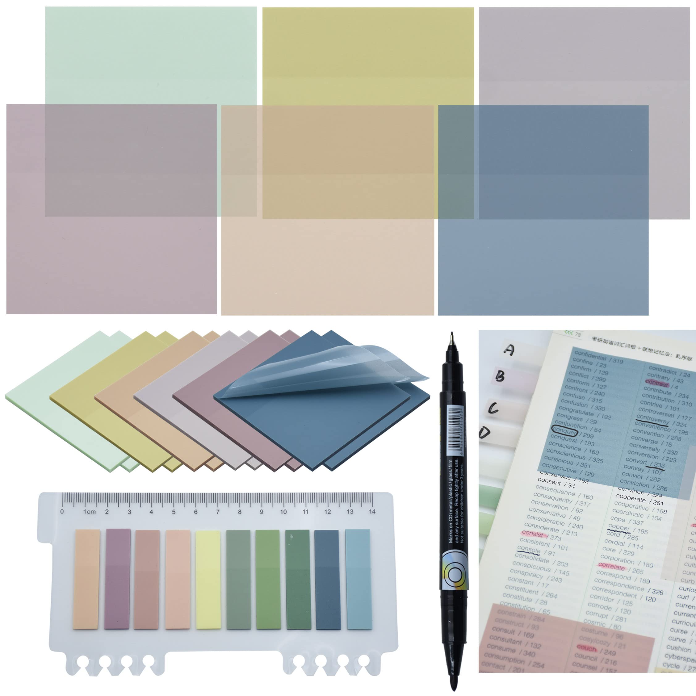 Youdeful 800Pcs Transparent Sticky Notes, 3 'X3 ' Clear Sticky Notes, Waterproof Translucent Sticky Note Pads For Books Annota