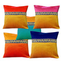 Pink Parrot  Art Silk Cushion Cover (16X16 Inch) Set Of 5 Pieces