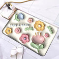 CLICKSWIFT 3D Print Anti Slip Floor Floral Bath Mat, Happy Life Design, NonSlip Bathroom Floor Mat, White with Colourful Flower