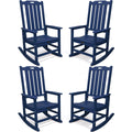 THOEOE Oversized Rocking Chair Set of 4, Outdoor Rocking Chair for Adults, All Weather Resistant Porch Rocker for Lawn Garden, N