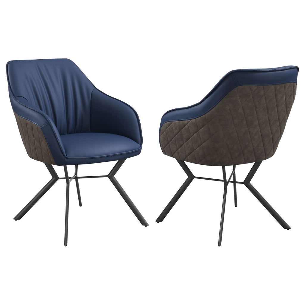 Coaster Home Furnishings Trevon Upholstered Tufted Side Chairs (Set of 2) Blue and Brown