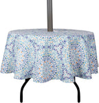Ehousehome Outdoor And Indoor 70Inch Round Tablecloth With Umbrella Hole And Zipper, Waterproof Zippered Patio Table Cloths, Spring/Summer Table Covers For Backyard Circular Table/Bbqs/Picnic
