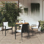 vidaXL 9 Piece Outdoor Dining Lounge Set, Weather-Resistant Black Poly Rattan with Cushions, Sturdy Steel Frame, Solid Acacia Wood Tabletop