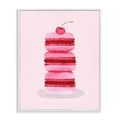 Stupell Industries Coquette Macaroon Cherry Stack White Framed Giclee Art design by Nina Jacobs, 20 x 16