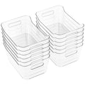 Tiawudi 12 Pack Plastic Storage Bins, Multi-Use Organizer Bins, Pantry Organizer, Clear Storage Containers, Bins for Home & Kitc