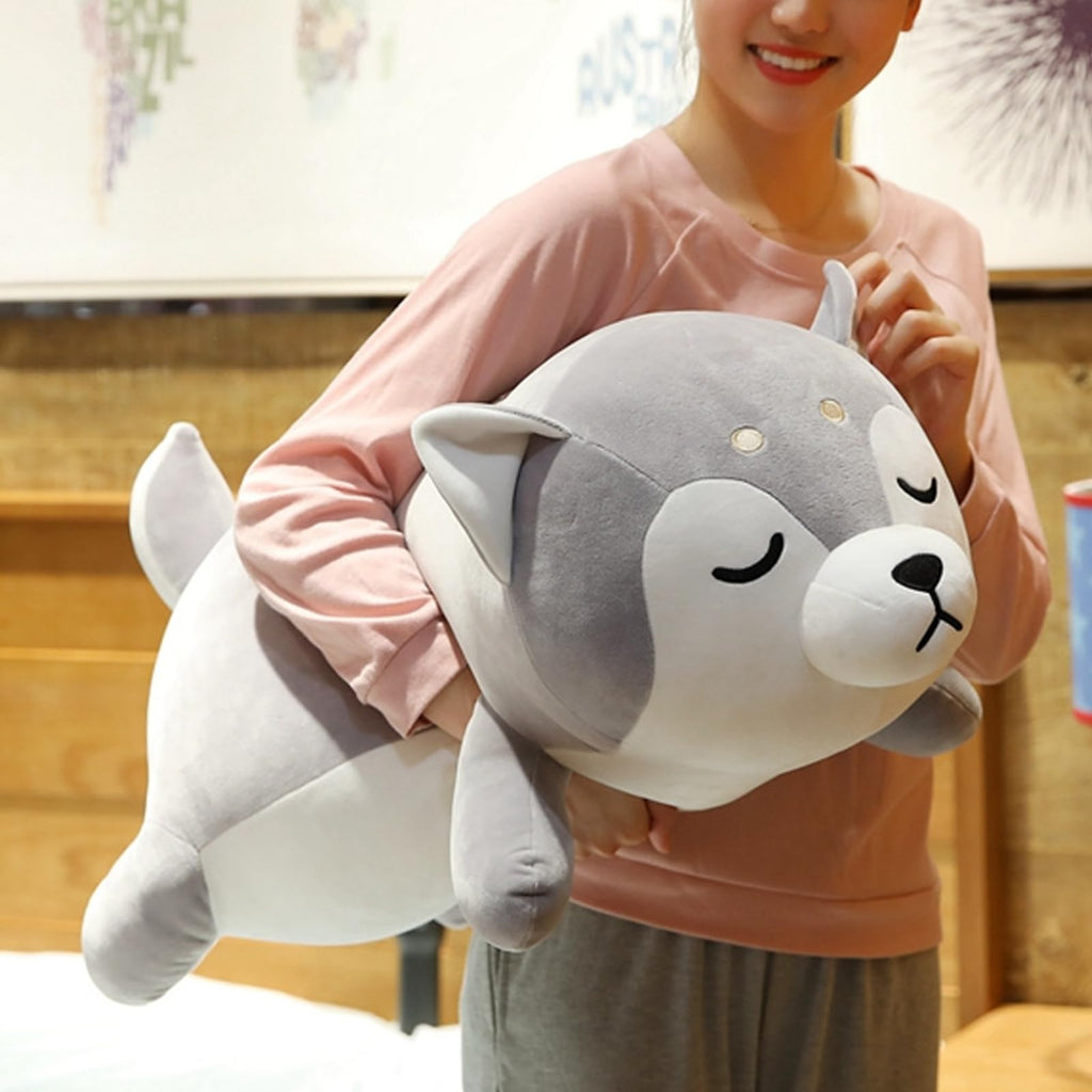 ERDAO Husky Plush Pillow,Huskie Stuffed Animal Toy Puppy Throw Pillow for Kids,Valentine's Day,Christmas (29.5 inch)
