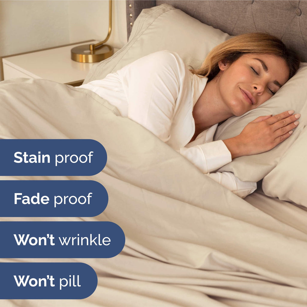 Extra Deep Pocket Cal King Sheets - 4 Piece Breathable & Cooling Bed Sheets - Hotel Luxury Bed Sheet Set - Soft, Wrinkle Free & Comfy - Easily Fits Extra Deep Mattresses - Deep Pocket Wheat Sheets Set