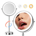 Nicesail LED 7X Make up Mirror of 8 Inch, 4000 mAh Rechargeable Mirror with Light of 3 Colors, Brightness Adjustable, Height Adj