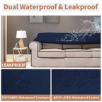 Easy-Going 100% Waterproof Chair Couch Cover, Dual Waterproof Sofa Cover, Stretch Jacquard Sofa Slipcover, Leakproof Furniture Protector For Kids, Pets, Dog And Cat (Chair, Navy)