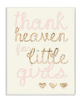 Stupell Home D  cor Thank Heaven For Little Girls Sequin Wall Plaque Art, 10 x 0.5 x 15, Proudly Made in USA