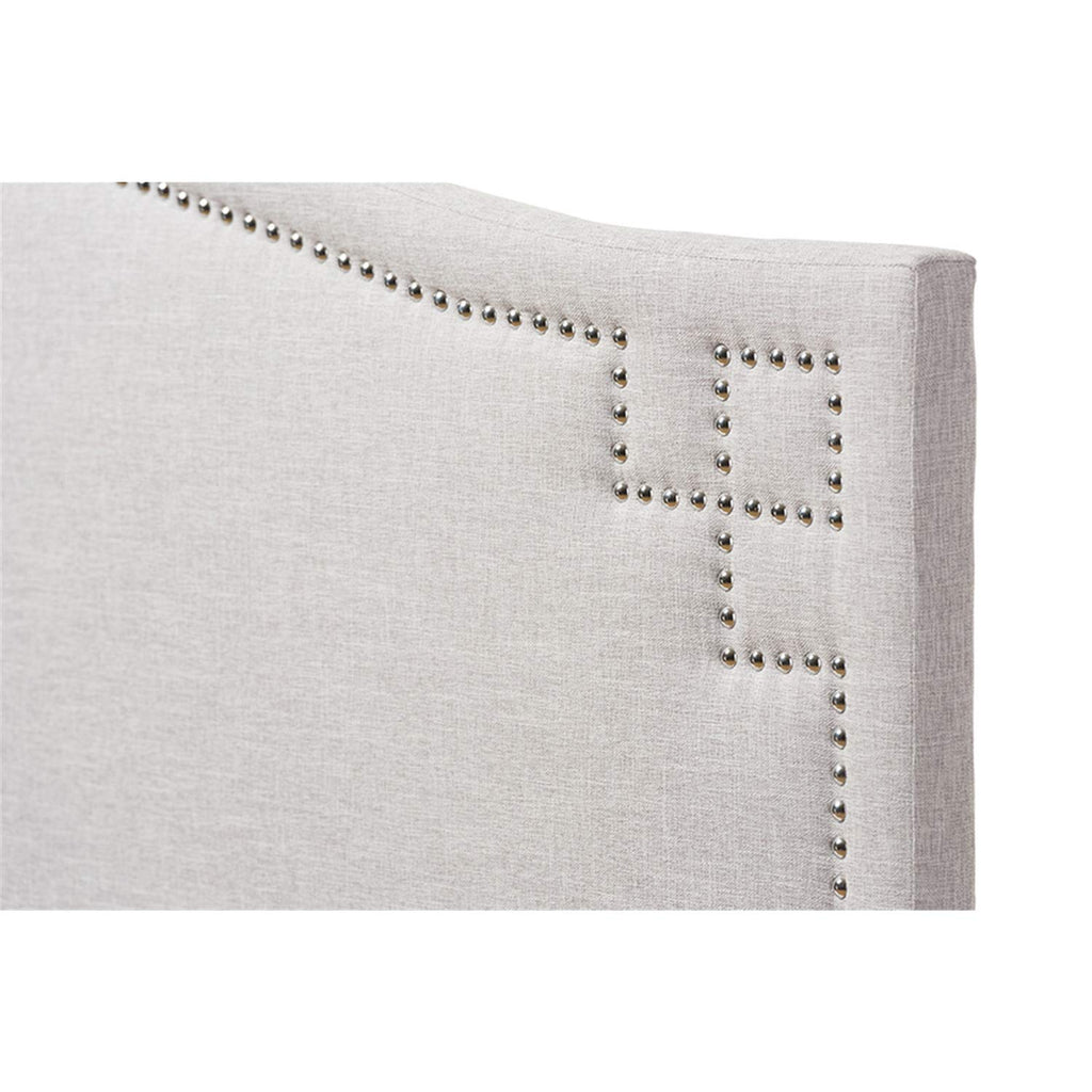 Baxton Studio Aubrey Upholstered King Headboard in Grayish Beige
