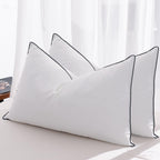 Mosluna Goose Feather Down Pillows King Size Set Of 2, Luxury Hotel Collection Bed Pillow 2 Pack, Airyfil Powered Fillings & Fea