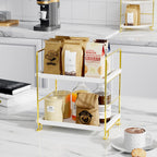 Fsyueyun 2-Tier Bathroom Countertop Organizer, Tool-Less Installation Premium Plastics Makeup Perfume Organizer Skincare Shelf F