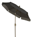 FiberBuilt Umbrellas Garden Umbrella with Push-Button Tilt, 7.5 Foot Black Canopy and Champagne Bronze Pole