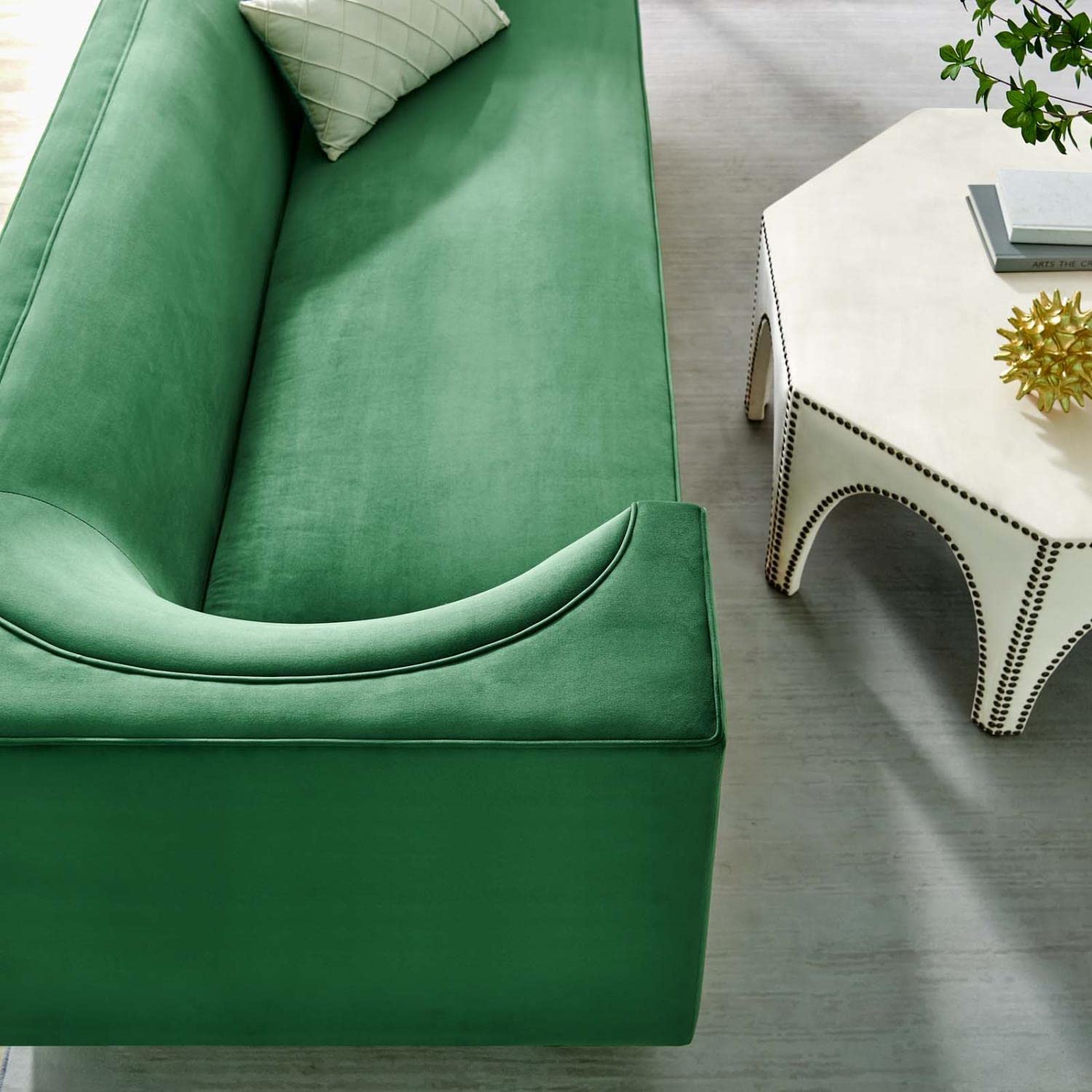 Modway Eminence Upholstered Velvet Sofa With Emerald Finish Eei-5016-Eme
