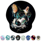 Britimes Ergonomic Mouse Pad With Wrist Support Colorful Stylish Bulldog Non-Slip Rubber Base Mousepad For Home Office Gaming Wo
