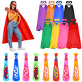 Lunmon 16 Pack Hero Capes with Masks and 17 Inch Pow Inflatable Baseball Bats for Halloween Hero Theme Birthday Party Favors Car
