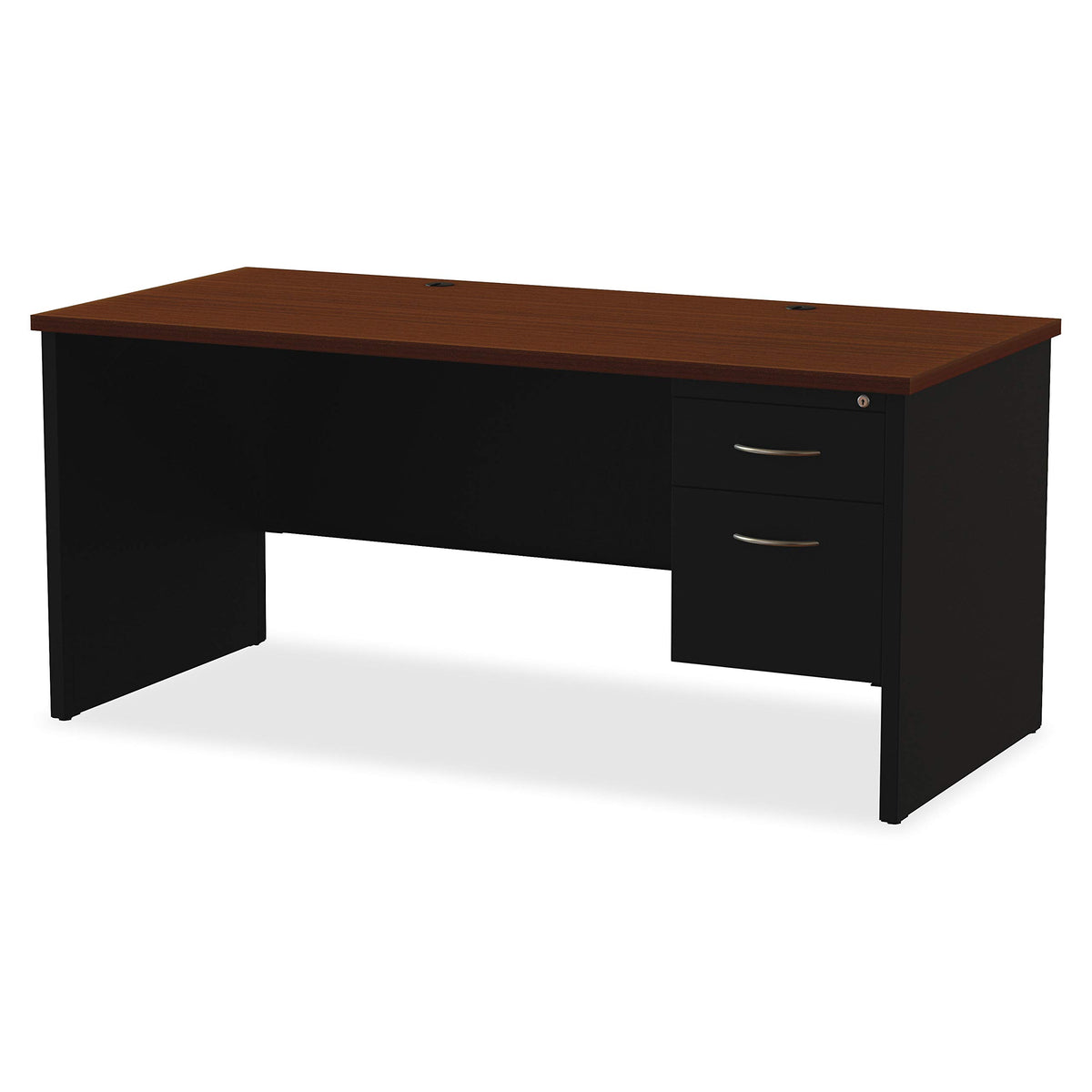 Lorell Walnut Laminate Commercial Steel Desk Series