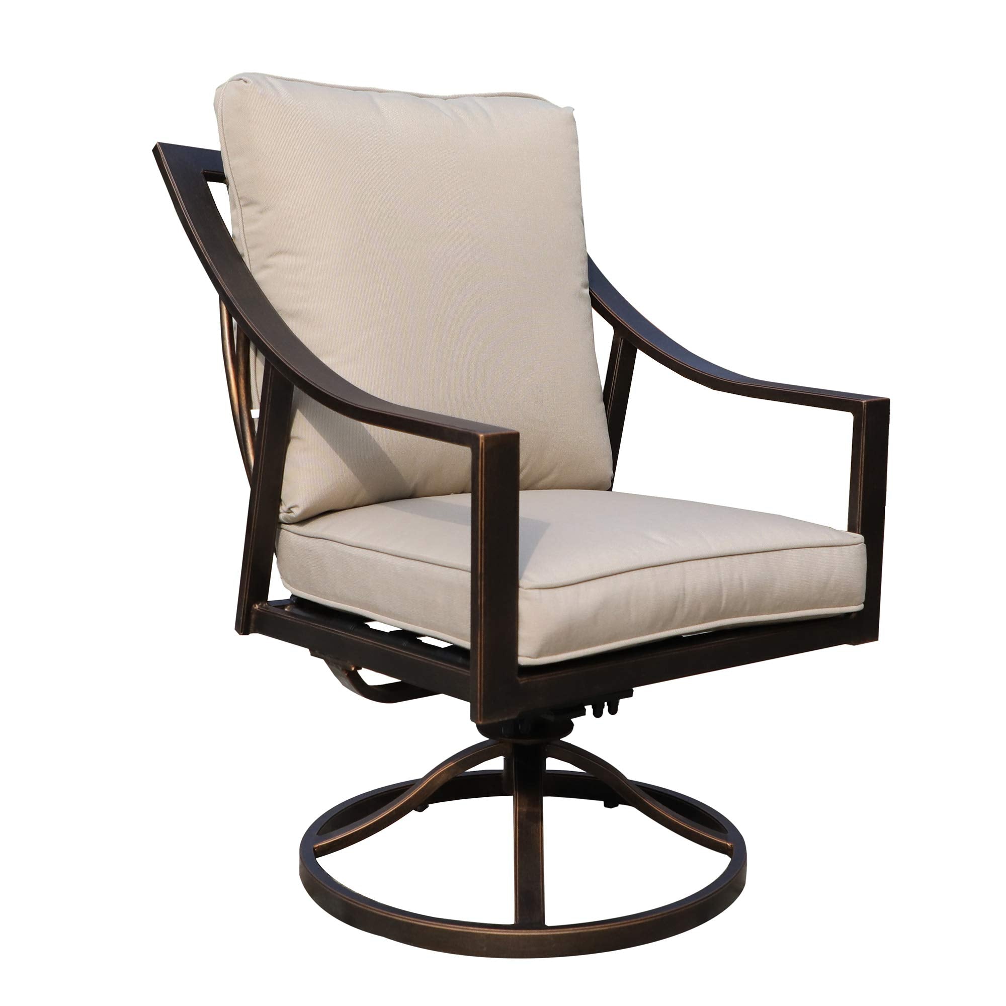 Laguna Outdoor Dining Swivel Rockers with Cushion - Durable Patio Furniture, Weather-Resistant, Rust-Resistant, Comfortable Alum