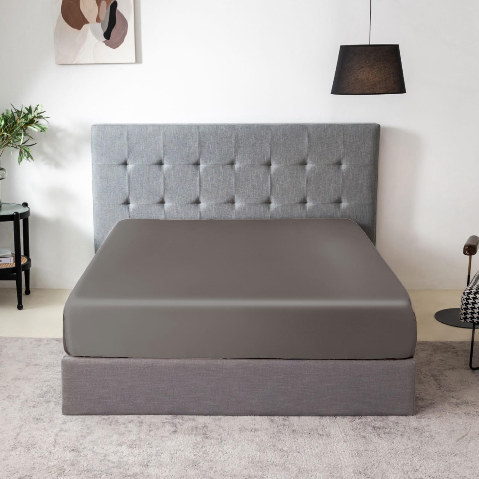 Thxsilk Natural Silk Fitted Bed Sheet, 100% 7A+ Silk, Deep Pocket To 16 ', Soft And Wrinkle Free, 1 Fitted Sheet Only (King, Ch