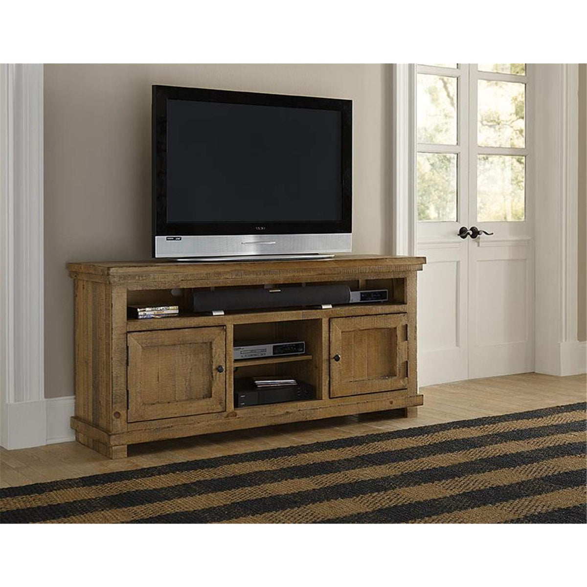 Progressive Furniture Willow Console, 64&quot;, Distressed Pine