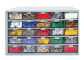 Alkon Plastic Aco 25 Polypropylene Component Organiser With 25 Drawers, Small Parts Grey Storage Jewellery | Craft | Sewing Cabi