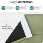 Homeideas 100% Blackout French Door Curtains, Privacy Door Curtains For Door Window, 26 X 80 Inch Room Darkening Curtains, Thermal Insulated Door Window Shades For Bedroom, (1 Panel, Sage Green)