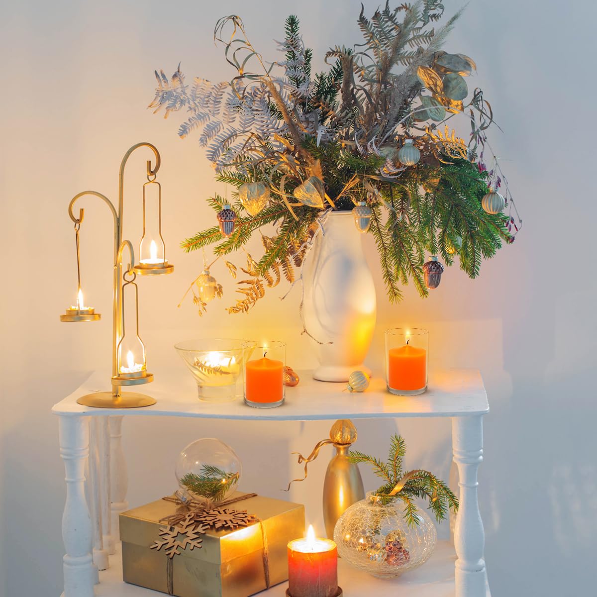 10 Hour Orange Votive Candles For Weddings Party Halloween Fall And Emergency, Set Of 36 Unscented Bulk Candles For Restaurants