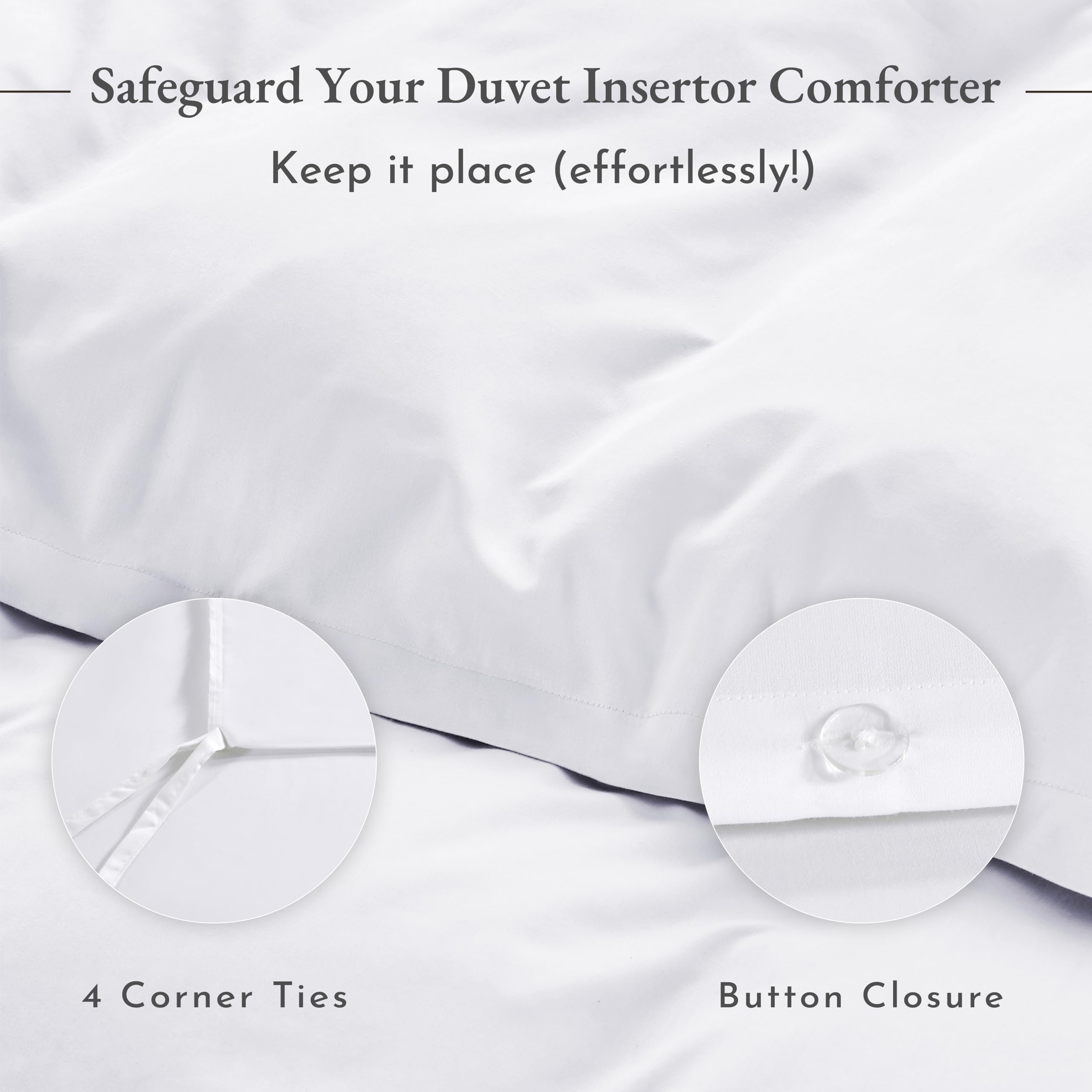 Twin Xl/Twin Size Duvet Cover Only, 400 Thread Count 100% Cotton Duvet Cover Twin Xl/Twin, Cooling Comforter Cover Cotton With Button Closure And Corner Ties (White)