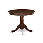 East West Furniture Anml3-Mah-Lc 3 Piece Dining Table Set For Small Spaces Contains A Round Kitchen Table With Pedestal And 2 Faux Leather Kitchen Dining Chairs, 36X36 Inch, Mahogany