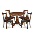 East West Furniture Anml5-Mah-Lc 5 Piece Dining Room Furniture Set Includes A Round Kitchen Table With Pedestal And 4 Faux Leather Upholstered Dining Chairs, 36X36 Inch, Mahogany