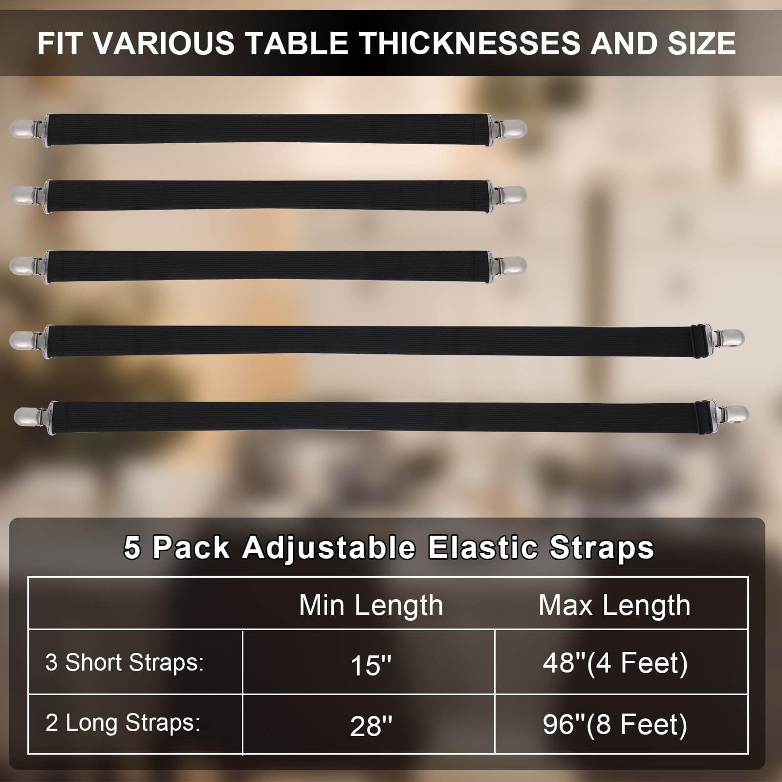 Namubarwa Hidden Strap Tablecloth Clips - Perfect For Picnic Tables And Thick Tables Indoor And Outdoor, Keep Your Tablecloth Se