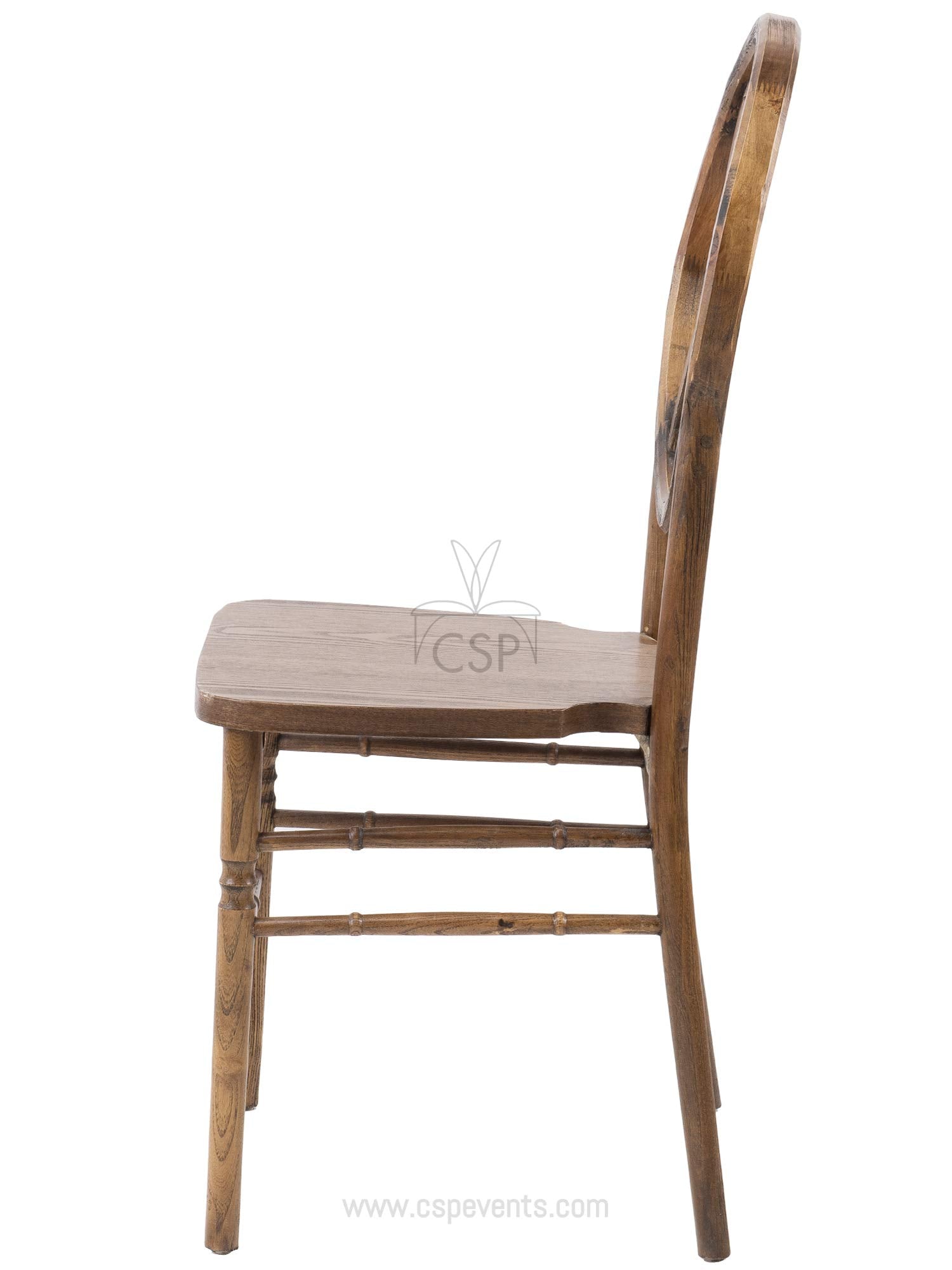 Commercial Seating Products Sandglass Dark Walnut Wood Chairs, 2-Pack