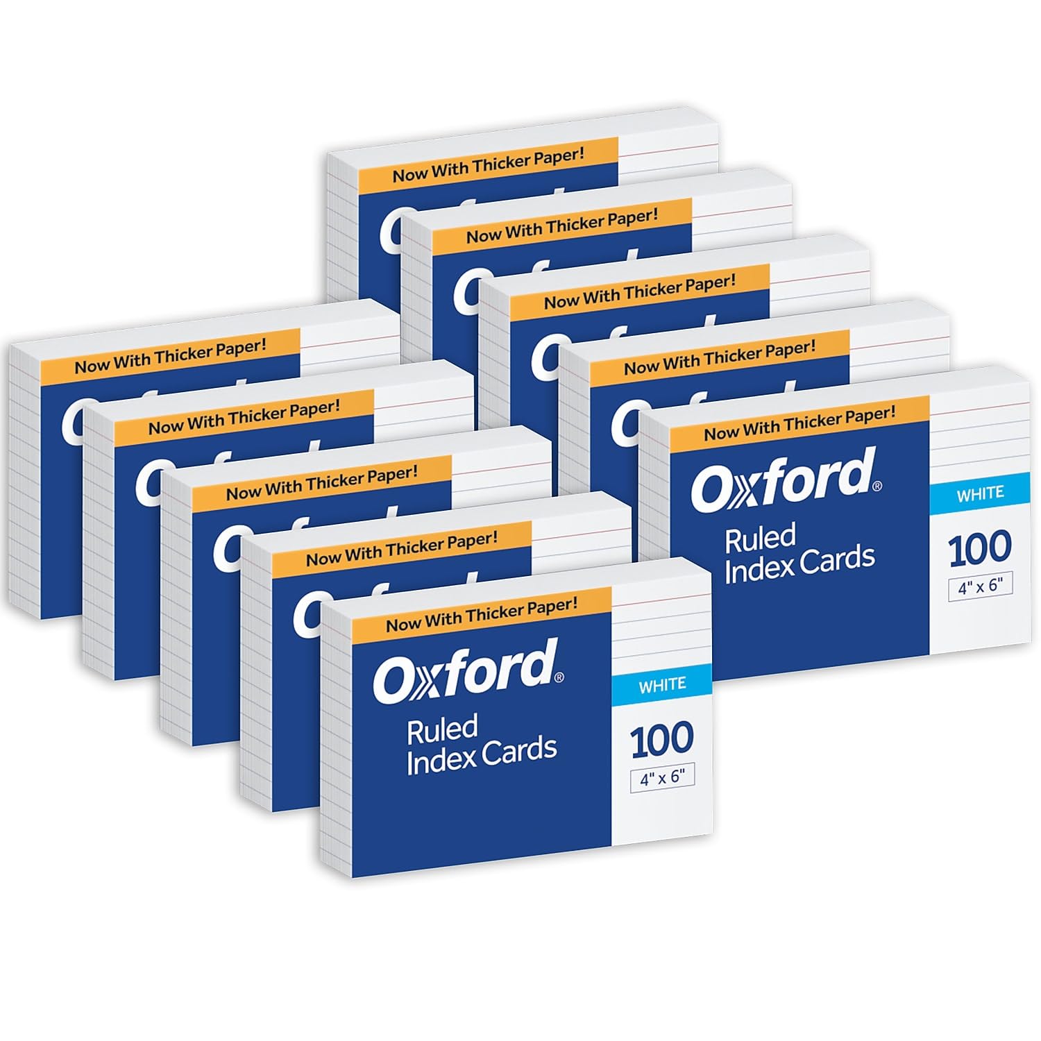 Oxford 41 (1000 Pk) Ruled Index Cards, 4' X 6', White, 1,000 Cards (10 Packs Of 100) (41)