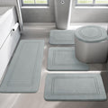 YIHOUSE Light Grey Memory Foam Bathroom Rug Set 5 Piece, Absorbent Bathroom Mat Set, NonSlip Bath Mat for Bathroom Washable Dry 
