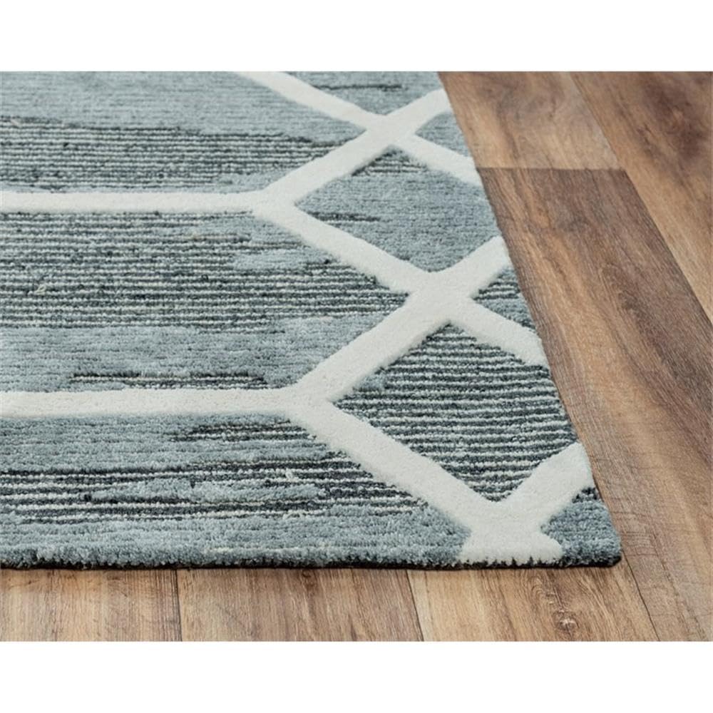 Rizzy Home Alora Decor Honey 5'X7'6" Geometric Gray/Ivory Hand-Tufted Area Rug