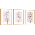 EXCOOL CLUB Pink Botanical Wall Art - 12x16 Pink Flower Wall Art Blush Floral Prints, Minimalist Plant Line Art Poster, Light Pi