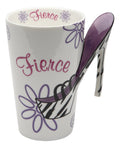 StealStreet SS-CG-62810 5 White Painted Fierce Mug with Flowers and Stiletto Heel