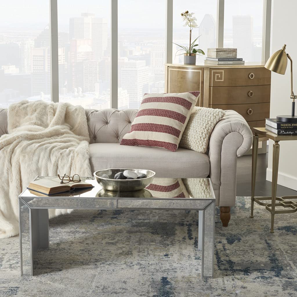 HomeRoots 100% Cotton Red and Ivory Stripes Throw Pillow