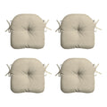 Arden Selections Outdoor Tufted Bistro Seat Cushion, Set Of 4, 14.5 In X 15 In, Rain-Proof, Fade Resistant 15 Inch, Tan Leala
